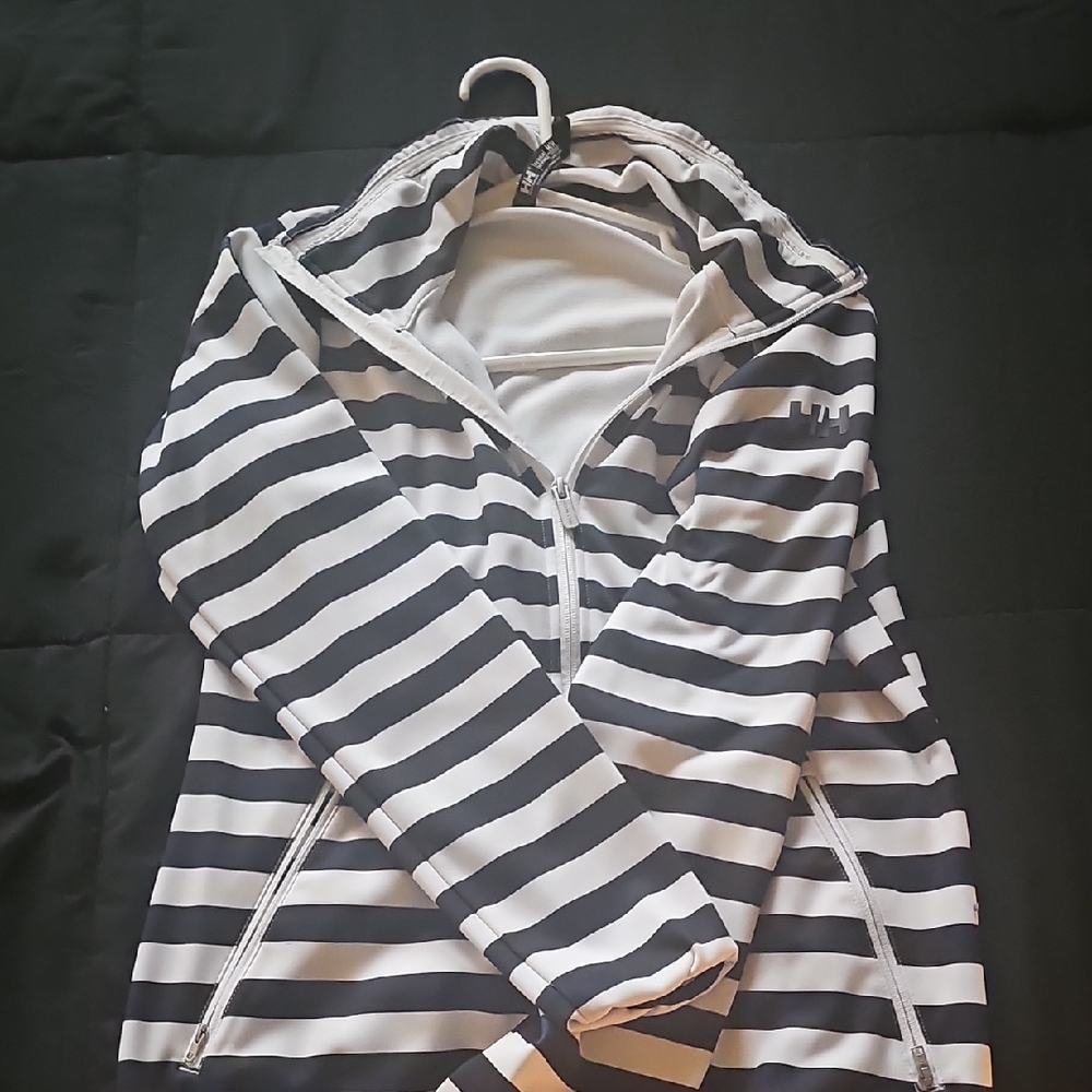 Black and White Striped Hoodie